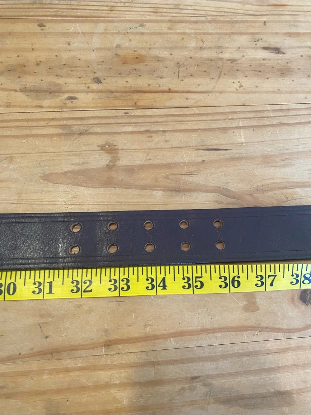 The Honest Company Dark Brown Triple-Prong Leather Belt with Brass Buckles